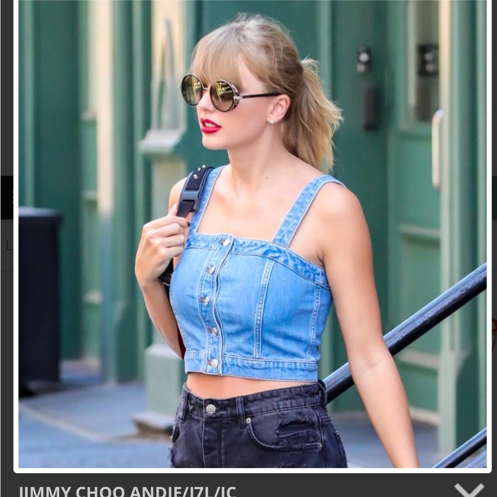 Jimmy Choo - Gray Round Sunglasses with glitter accent - Picture 13 of 14